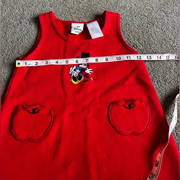 Vintage Disney Youth size 4T Minnie Mouse ‘Back to School’ Themed Red Dress - Picture 6 of 7